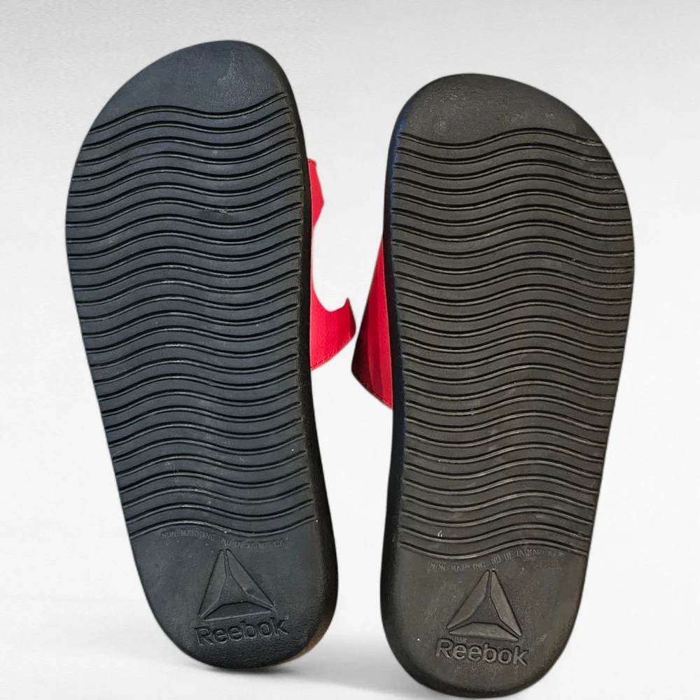 Reebok Men's Comfort Slides Red and Black Size 7